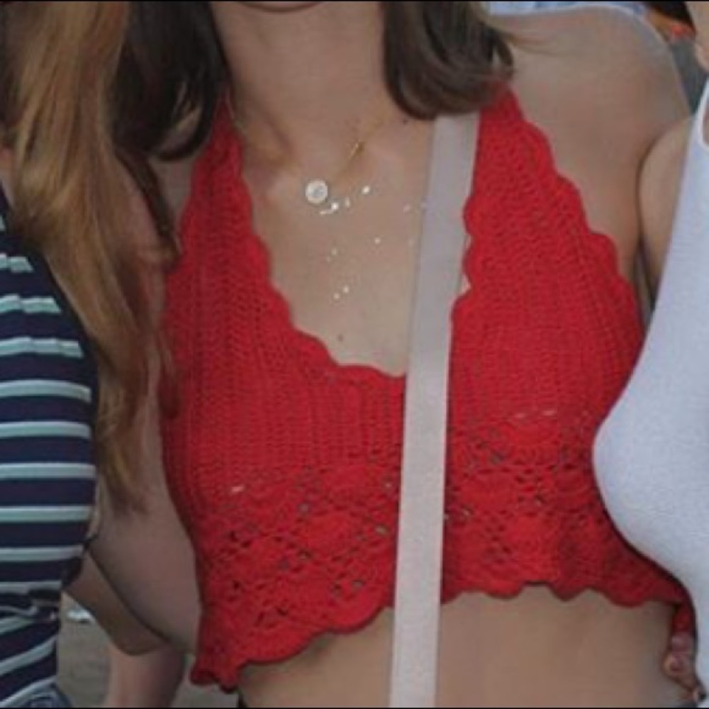 Red Crochet Top